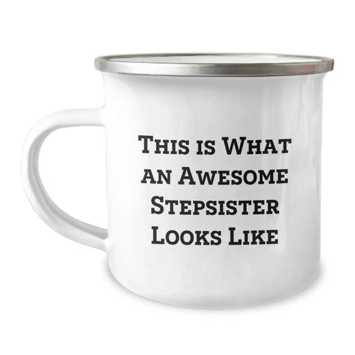 Funny Stepsister Gifts for Her Birthday - This Is What An Awesome Stepsister Looks Like, Camping Mug Gifts from Friends, Unique Birthday Unique Gifts for Stepsister - Image 1