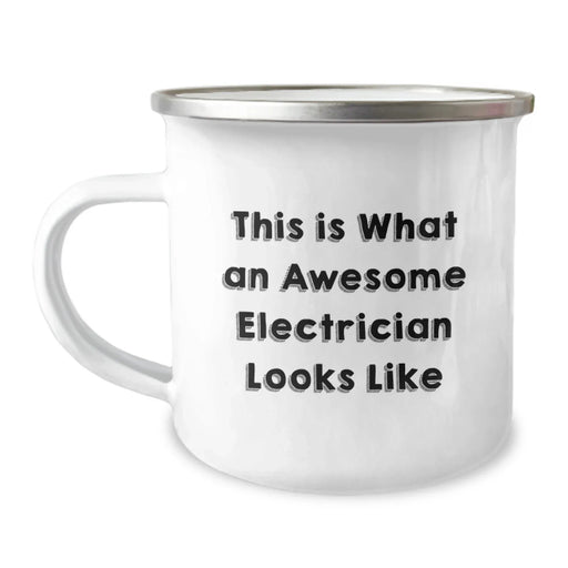 Electrician Gifts from Family - This Is What An Awesome Electrician Looks Like Stainless Steel Camping Mug for Graduation - Image 1