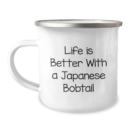 Funny Japanese Bobtail Cat Gifts from Men to Friends on Birthday Unique Camping Mug-Life Is Better With A Japanese Bobtail - Image 1