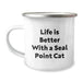 Seal Point Cat Camping Mug Gifts from Men, Women, Friends, Family to Seal Point Cat Lovers Birthday Unique Gifts - Image 1
