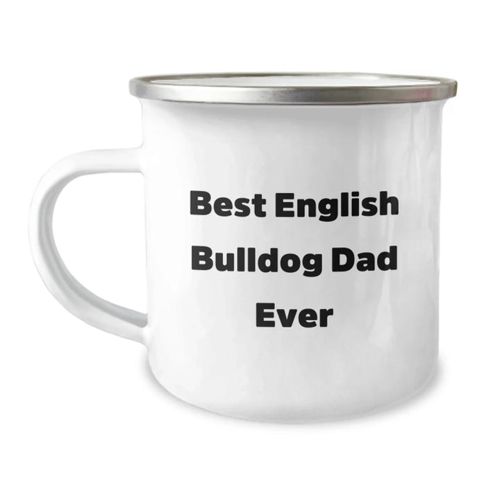 Funny English Bulldog Dad Gifts for Men - English Bulldog Camping Mug Birthday Unique Gifts from Dad - Image 1