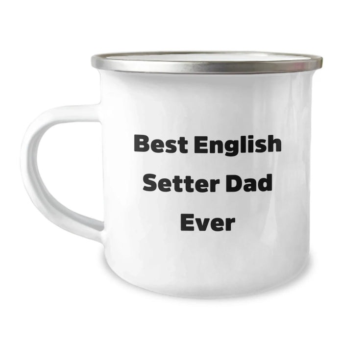 Funny English Setter Dog Camping Mug Gifts for Dad - Best 'English Setter Dad Ever' Birthday Unique - Image 1