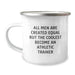Funny Athletic Trainer Gifts for Men from Friends, Camping Mug for Graduation, 'All Men Are Created Equal But The Coolest Become An Athletic Trainer', Unique Gifts - Image 1
