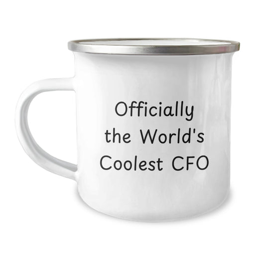 Funny CFO Gifts from Dad - Officially The World's Coolest Cfo Camping Mug, CFO Unique Gifts on Father's Day - Image 1