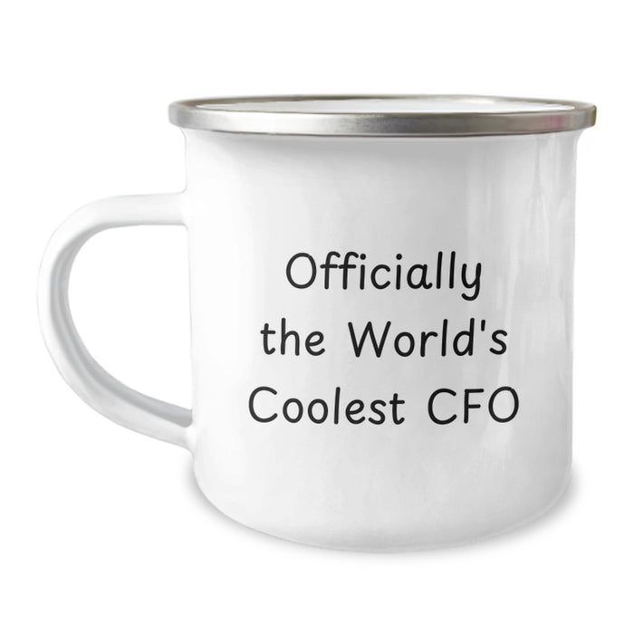 Funny CFO Gifts from Dad - Officially The World's Coolest Cfo Camping Mug, CFO Unique Gifts on Father's Day - Image 1