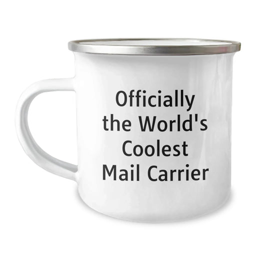 Funny Mail Carrier Gifts for Friends - 'Officially The World's Coolest Mail Carrier' Camping Mug, Christmas Unique Presents from Men to Mail Carrier - Image 1