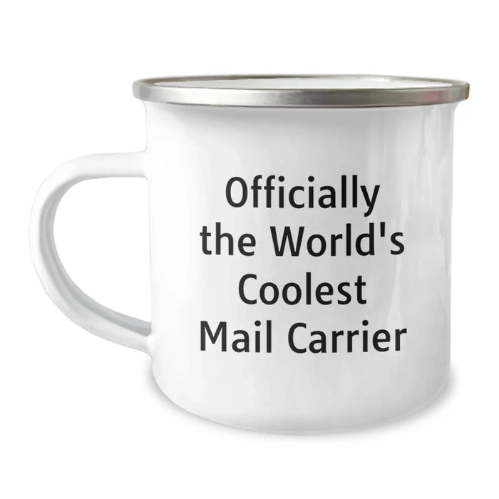 Funny Mail Carrier Gifts for Friends - 'Officially The World's Coolest Mail Carrier' Camping Mug, Christmas Unique Presents from Men to Mail Carrier - Image 1
