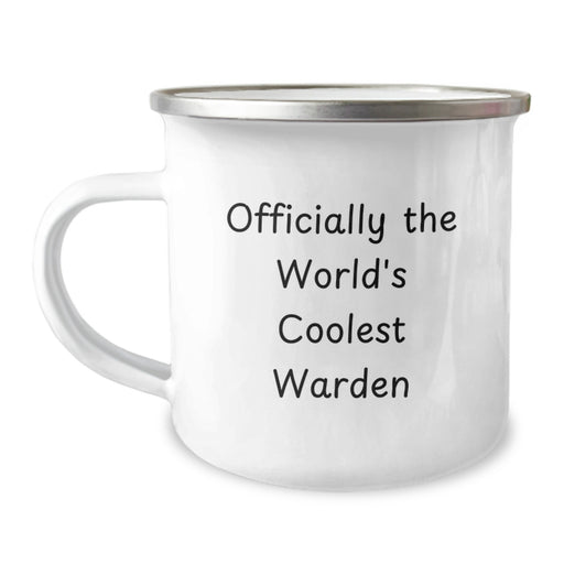 Funny Warden Gifts for Men, Camping Mug with Officially The World's Coolest Warden Quote - Perfect for Father's Day Unique Gifts from Family to Dad - Image 1