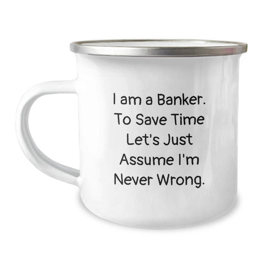 Funny Banker Gifts from Men to Father's Day Unique Gifts for Banker Dad Camping Mug - Image 1