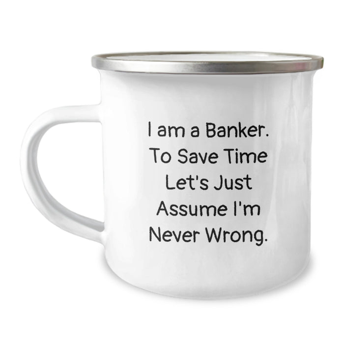 Funny Banker Gifts from Men to Father's Day Unique Gifts for Banker Dad Camping Mug - Image 1