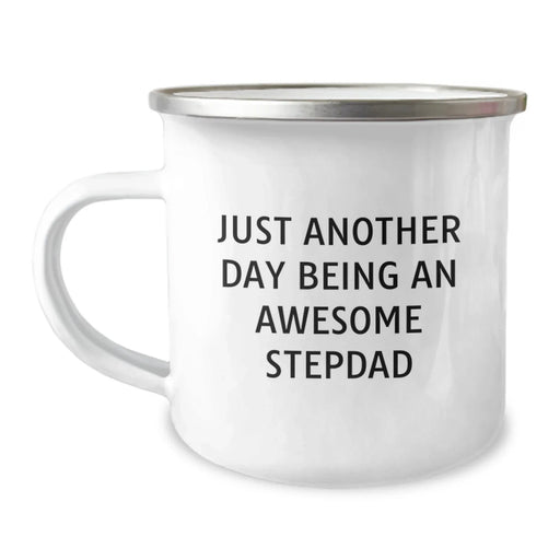 Funny Stepdad Gifts for Men - Just Another Day Being An Awesome Stepdad Camping Mug, Christmas Unique Gifts - Image 1