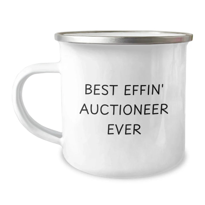 Funny Auctioneer Gifts for Men from Friends and Family - Best Effin' Auctioneer Ever Camping Mug for Christmas - Image 1