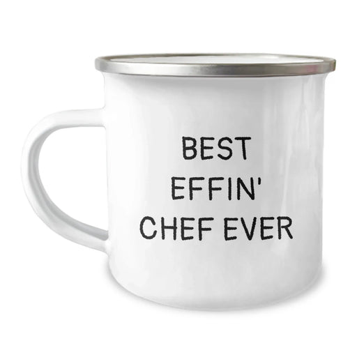 Funny Chef Gifts from Men, Best Effin' Chef Ever Valentine's Unique Gifts for Chef, Stainless Steel Camping Mug - Image 1