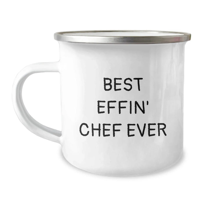Funny Chef Gifts from Men, Best Effin' Chef Ever Valentine's Unique Gifts for Chef, Stainless Steel Camping Mug - Image 1