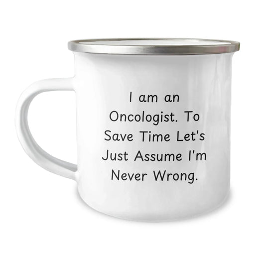 Funny Oncologist Gifts for Men from Friends - Camping Mug on Birthday - Image 1