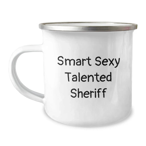 Funny Sheriff Gifts for Men - Smart Sexy Talented Sheriff Birthday Unique Gifts from Family to Sheriff Camping Mug - Image 1