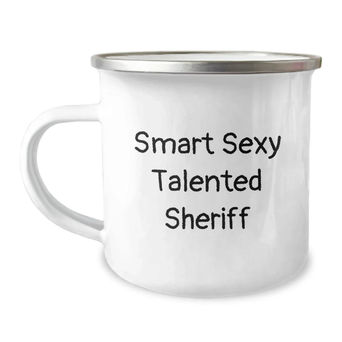 Funny Sheriff Gifts for Men - Smart Sexy Talented Sheriff Birthday Unique Gifts from Family to Sheriff Camping Mug - Image 1