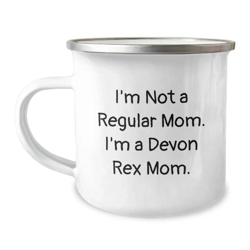Devon Rex Cat Lovers Funny Camping Mug Gifts from Family for Mom on Christmas Morning - Image 1