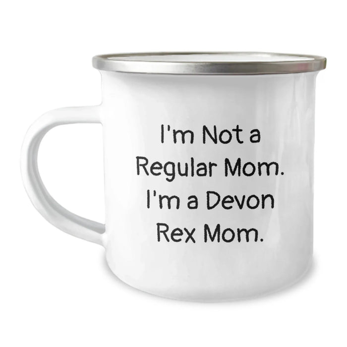 Devon Rex Cat Lovers Funny Camping Mug Gifts from Family for Mom on Christmas Morning - Image 1