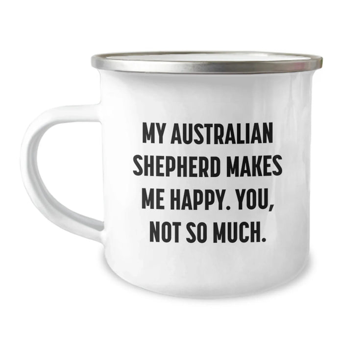 Australian Shepherd Dog Lover Funny Camping Mug Gifts for Men from Friends on Birthday Unique - Image 1