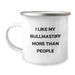 Bullmastiff Dog Lovers Funny Gifts from Family for Birthday - 'I Like My Bullmastiff More Than People' Quote on Camping Mug, 12 oz Stainless Steel with Enamel Finish - Image 1