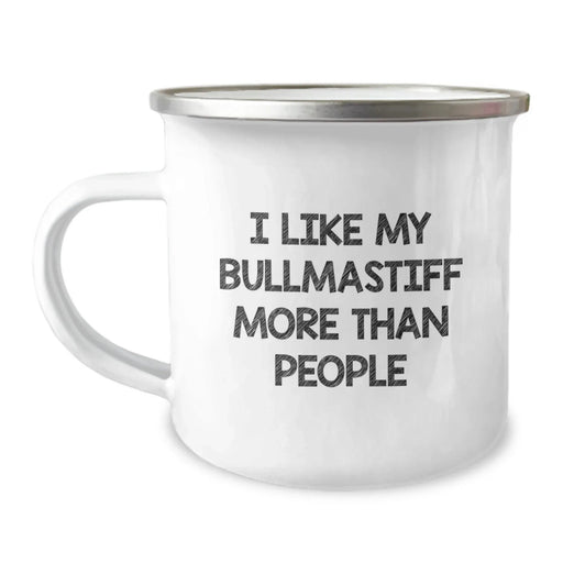 Funny Bullmastiff Dog Lover Gifts from Men to Women, 'I Like My Bullmastiff More Than People' Quote on Birthday Unique Gifts for Bullmastiff Dog Owners - Image 1