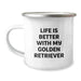 Funny Golden Retriever Dog Camping Mugs for Birthday Unique Gifts from Friends to Family - Image 1