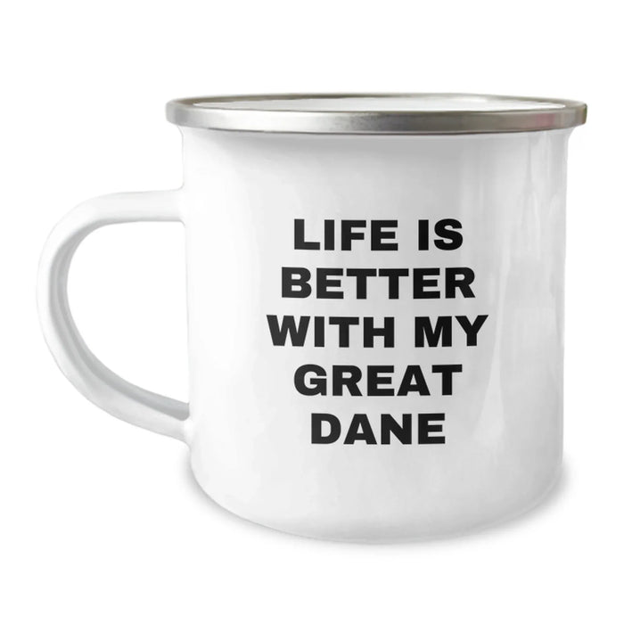 Funny Great Dane Dog Gifts for Men - Life Is Better With My Great Dane Camping Mug Birthday Unique Gifts from Family - Image 1