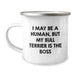 Funny Bull Terrier Dog Camping Mug Gift from Friends for Birthday Unique Presents - Image 1