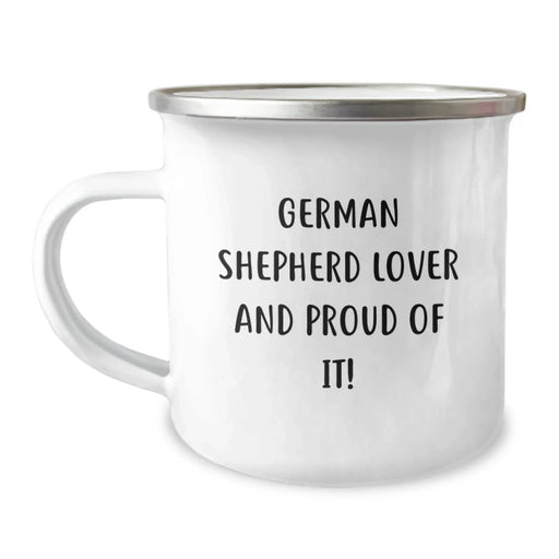 German Shepherd Dog Lover Gifts - 'German Shepherd Lover And Proud Of It!' Camping Mug for Birthday Unique Gifts from Friends, Coworkers, Family to German Shepherd Dog Owners, Men, Women - Image 1