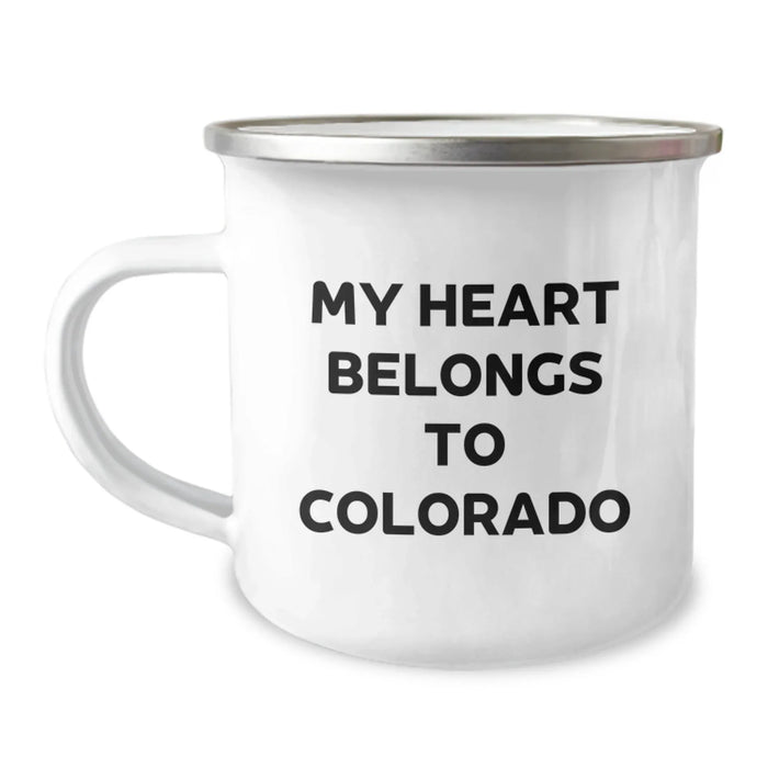 Colorado Camping Mug, 'My Heart Belongs To Colorado', Funny Gift for Him, Birthday Unique Gifts from Friends - Image 1