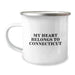 Connecticut Gifts from Friends to Family - Funny 'My Heart Belongs To Connecticut' Camping Mug for Connecticut Lovers - Image 1