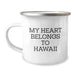 Funny Hawaii Camping Mug Gifts from Friends for Birthday - 'My Heart Belongs To Hawaii' Quote - Image 1
