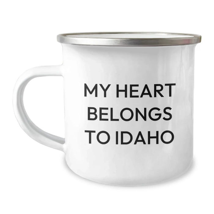 Funny Idaho Gift for Camping Lovers, My Heart Belongs To Idaho, Unique Birthday Unique Gifts from Friends to Family - Image 1