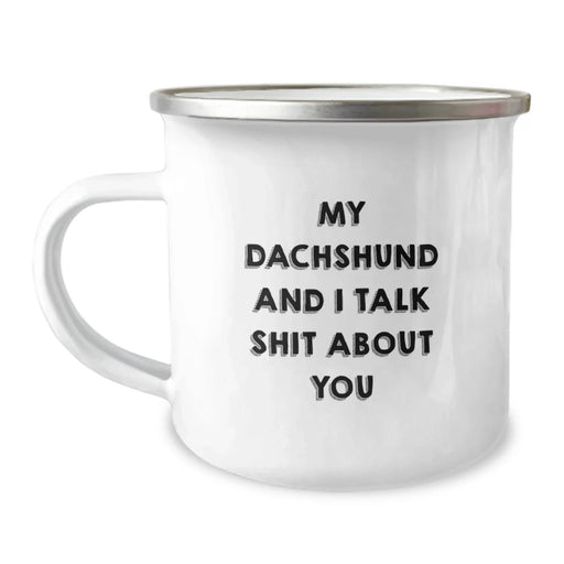 Dachshund Dog Lover's Funny Camping Mug Gifts from Men to Dachshund Dog Owners on Valentine's - Image 1