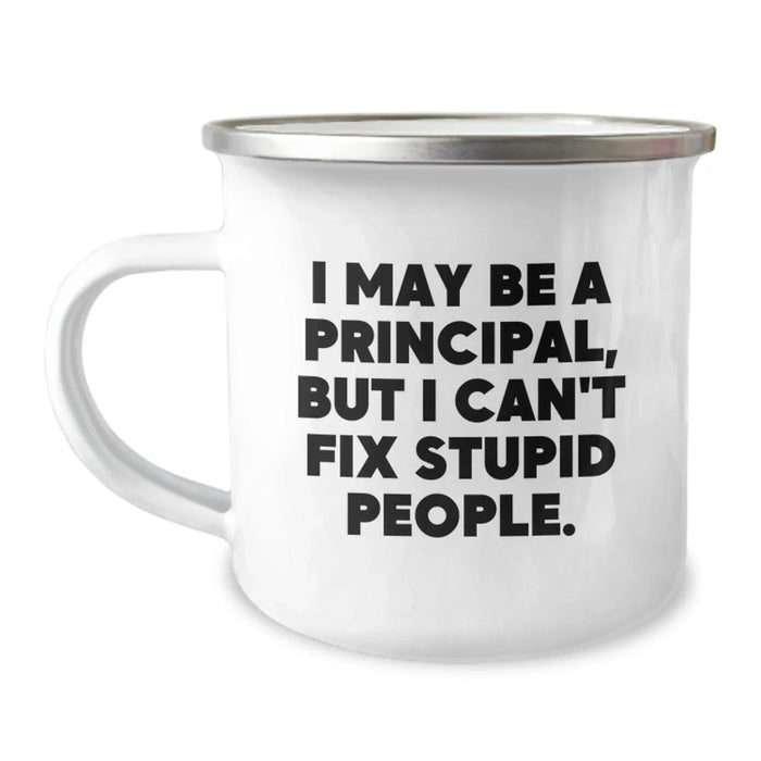 Funny Quote Principal Camping Mug Gifts for Men from Family at Christmas Time - Principal Mug for Teachers, Funny School Principal Mug, Principal Gift Ideas - Image 1