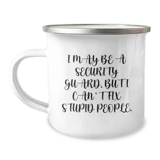 Funny Security Guard Gifts, Birthday Unique Gifts for Security Guard, 12 oz Stainless Steel Camping Mug - Image 1