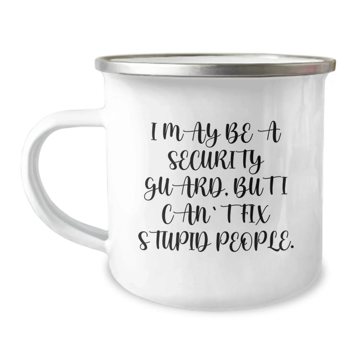 Funny Security Guard Gifts, Birthday Unique Gifts for Security Guard, 12 oz Stainless Steel Camping Mug - Image 1