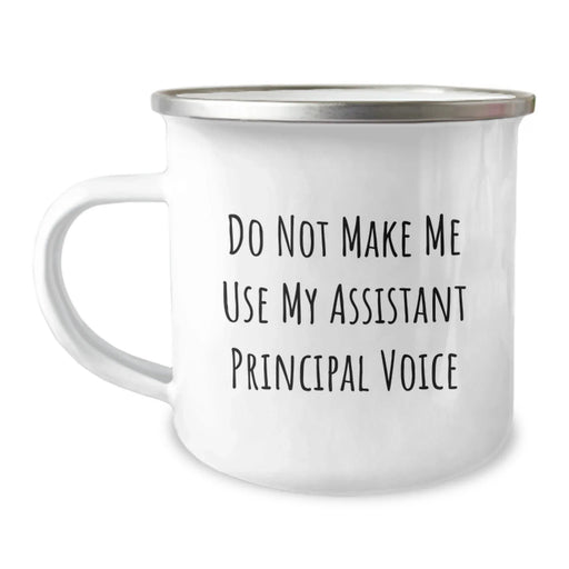 Funny Assistant Principal Gifts from Friends for Men or Women - Do Not Make Me Use My Assistant Principal Voice Quote Camping Mug, Birthday Unique Gifts - Image 1