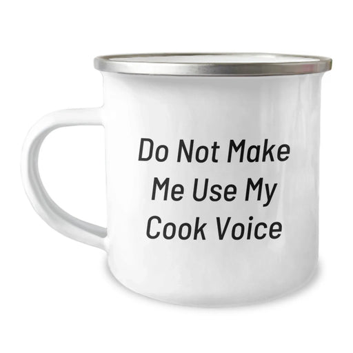 Funny Camping Mug Gifts for Cook Enthusiasts, Gifts from Family to the Best Cook, Perfect Christmas Unique Gifts, Do Not Make Me Use My Cook Voice - Image 1