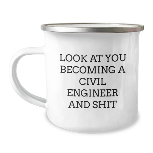 Civil Engineer Christmas Camping Mug, Funny Quote Gifts from Friends to Civil Engineer Men - Image 1