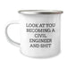 Civil Engineer Christmas Camping Mug, Funny Quote Gifts from Friends to Civil Engineer Men - Image 1
