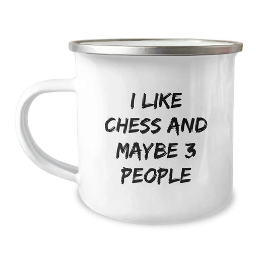 Funny Chess Gifts for Men, Camping Mug with I Like Chess And Maybe 3 People Quote, Unique Christmas Unique Gifts from Friends to Family - Image 1