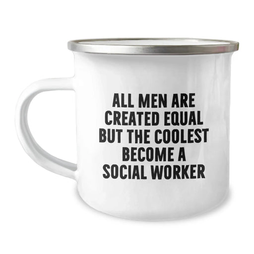 Funny Social Worker Gifts for Men - All Men Are Created Equal But The Coolest Become A Social Worker Christmas Unique Gifts - Image 1