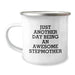 Funny Stepmother Gifts, Just Another Day Being An Awesome Stepmother, Unique Stepmom Camping Mug for Christmas - Image 1