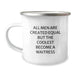 Funny Waitress Gifts for Friends from Men, 'All Men Are Created Equal But The Coolest Become A Waitress' Christmas Unique Mugs for Camping - Image 1