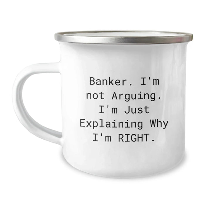 Funny Banker Gifts from Friends for Banker Men, Best Christmas Unique Gifts for Husband or Dad, Camping Mug 12oz Stainless Steel - Image 1