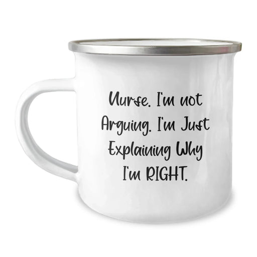 Funny Nurse Gifts from Friends for Nurse with Camping Mug 'I'm Not Arguing I'm Just Explaining' - Image 1