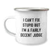 Funny Judge Camping Mug - Gifts from Friends for Judge - I Can't Fix Stupid But I'm A Fairly Decent Judge, Unique Christmas Unique Gifts for Judge, Camping Mug for Judge - Image 1