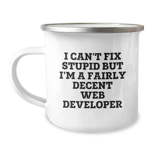Funny Web Developer Gifts from Friends for Christmas Web Developer Mug - I'm A Fairly Decent Web Developer, Web Developer Camping Mug, Christmas Unique Gifts - Image 1